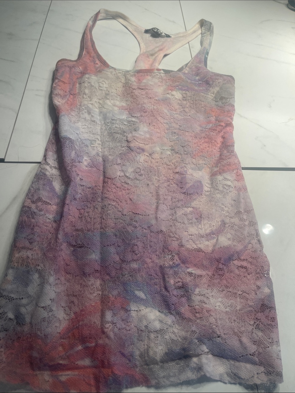 Pastel Lace Racerback Tank top Y2K mid 2000s